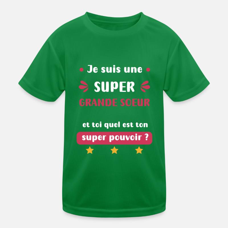 Super große Schwester Superkraft Kinder Funktions-T-Shirt