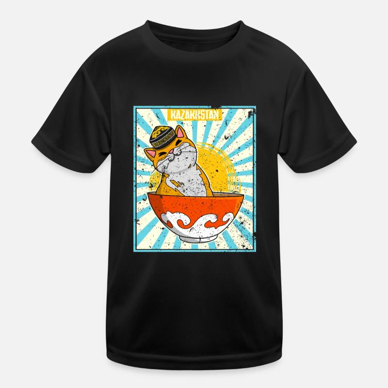 Kasachisch Kasachstan National Flagge Katze Kinder Funktions-T-Shirt