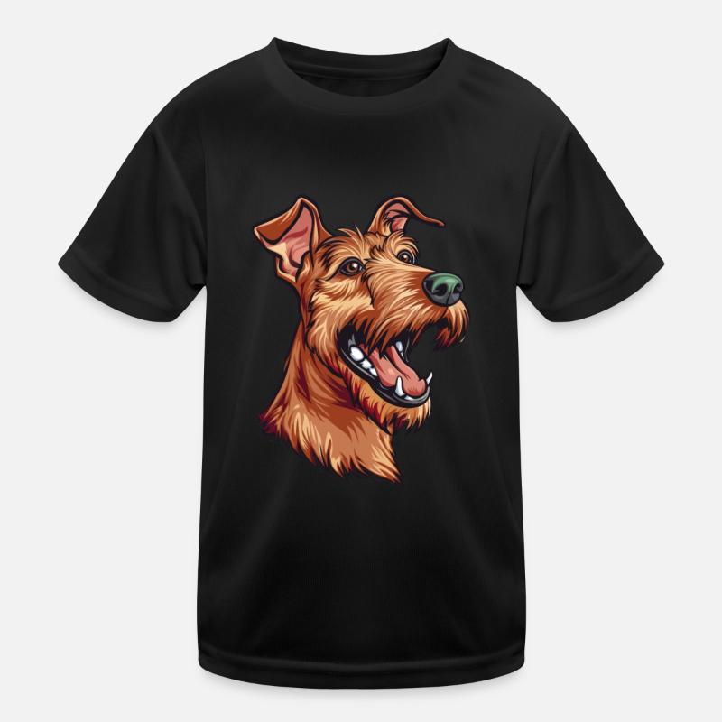 Irish Terrier | Cartoon Artwork Kinder Funktions-T-Shirt