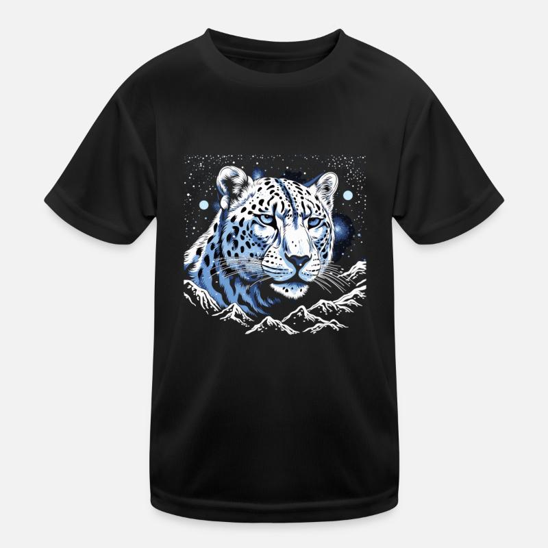 Himmlischer Schneeleopardenwächter Kinder Funktions-T-Shirt