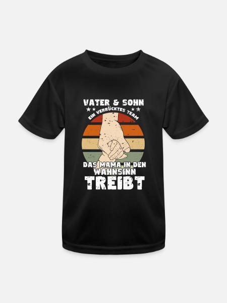 Father & Son a Crazy Team Partner Look - Kids Functional T-Shirt - black - Front