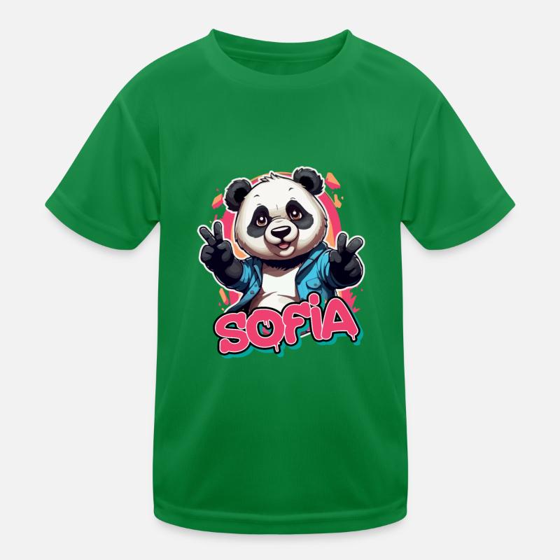 SOFIA - Schöner Mädchen Name mit coolem Panda Kinder Funktions-T-Shirt