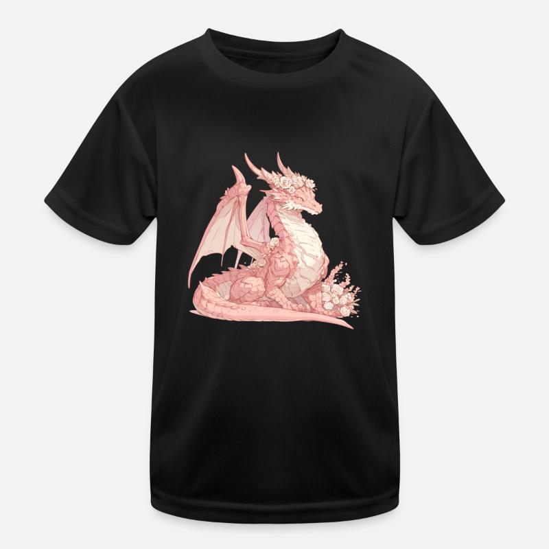 Rosa Drache Valentinstag Drache Kinder Kinder Funktions-T-Shirt