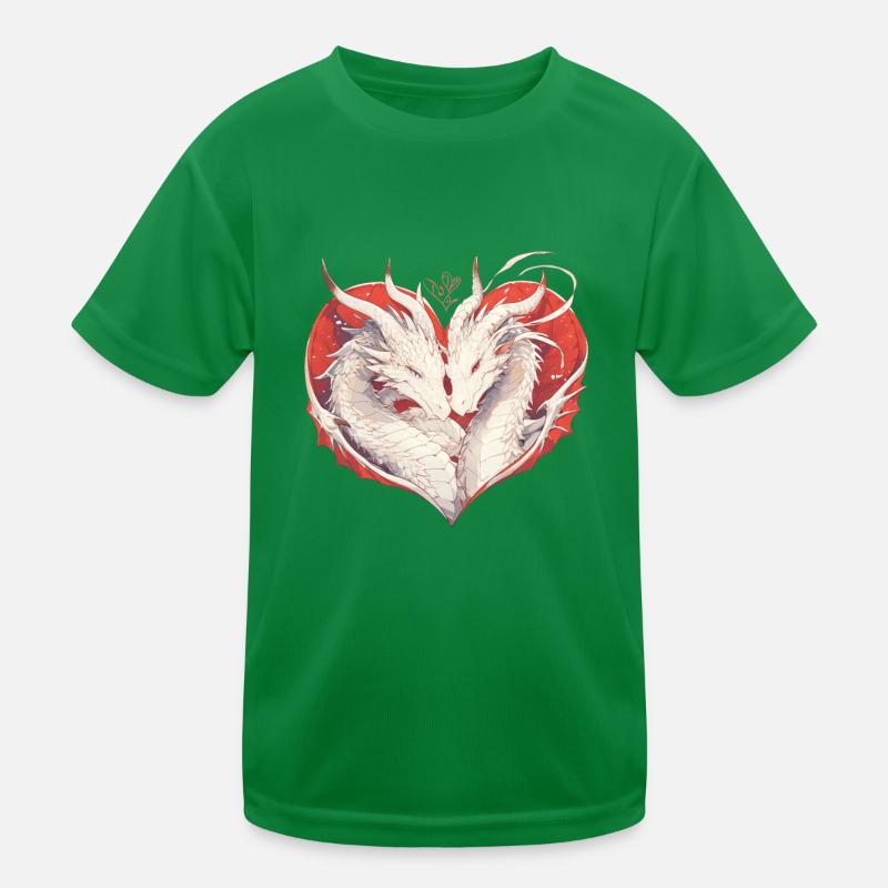 Zwei verliebte Drachen am Valentinstag Kinder Funktions-T-Shirt