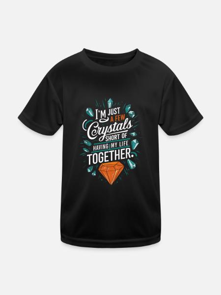 Crystal Healing Crytal Crystals and Stones - Kids Functional T-Shirt - black - Front
