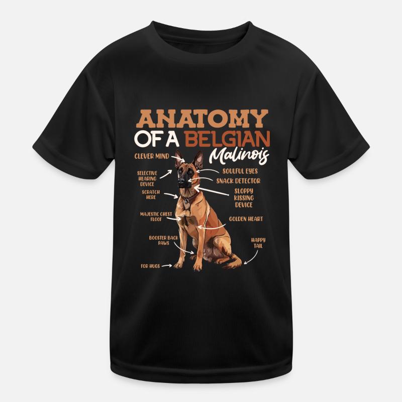 ANATOMIE MEINES MALINOIS Belgischer Schäferhund Kinder Funktions-T-Shirt