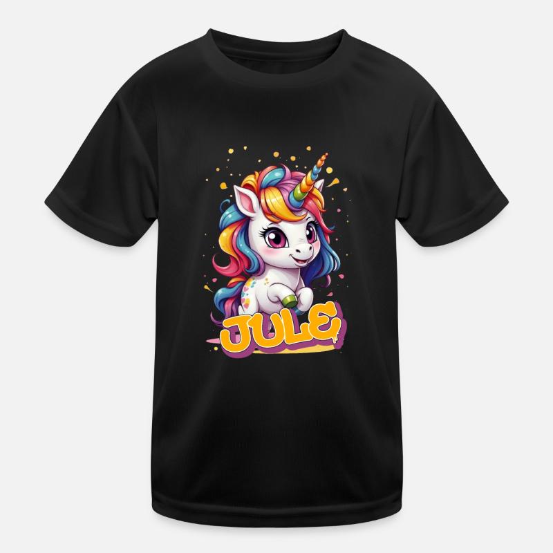 JULE - Schöner Mädchen Name mit süßem Einhorn Kinder Funktions-T-Shirt