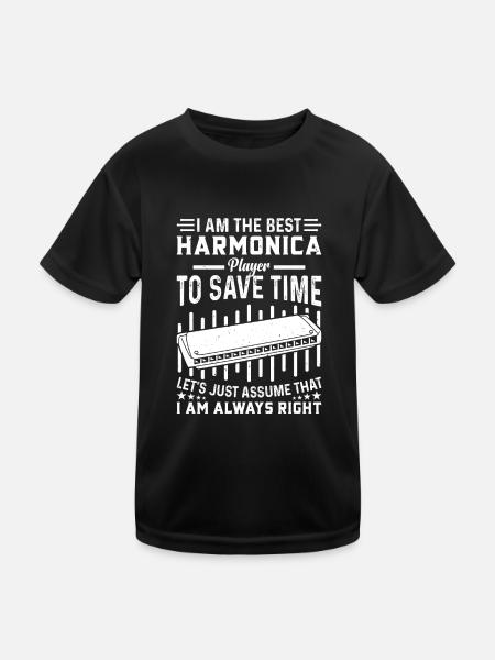Je suis le meilleur joueur d’harmonica - Harmonica drôle P - T-shirt sport Enfant - noir - Devant