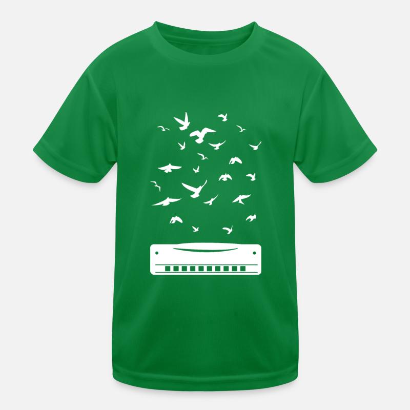 Playing Harmonica Player Harmonica Instrument Kinder Funktions-T-Shirt