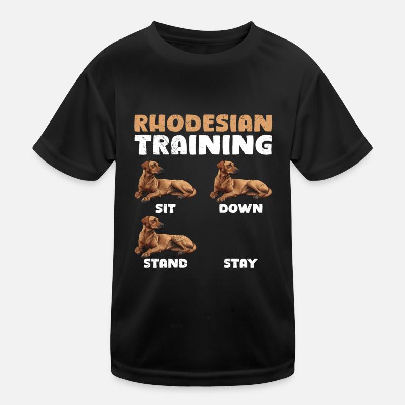 RHODESIAN RIDGEBACK TRAINING Lustiges Ridgeback - Kinder Funktions-T-Shirt - Schwarz