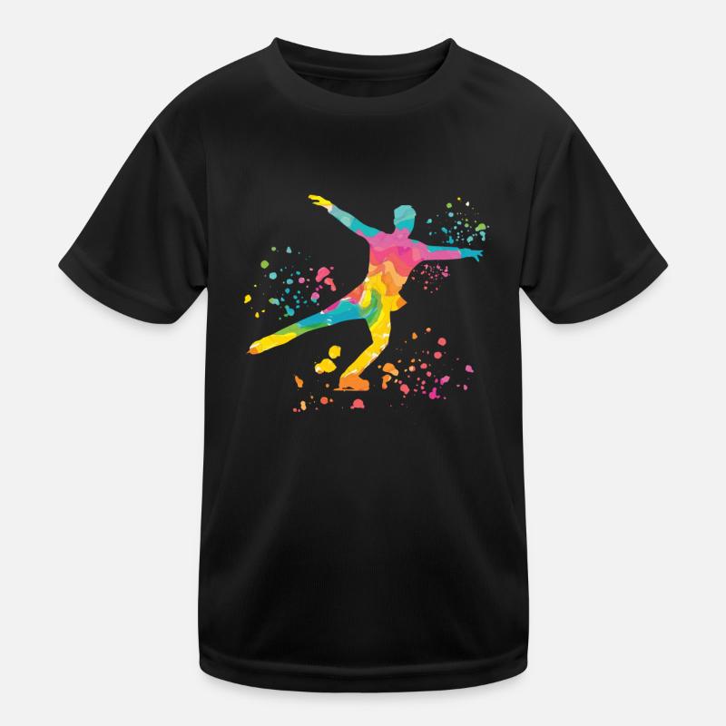Eiskunstläufer Schlittschuhlaufen Eiskunstlauf - Kinder Funktions-T-Shirt - Schwarz