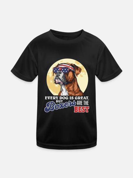 German Boxer BUT BOXERS ARE THE BEST Cooles - Kids Functional T-Shirt - black - Front