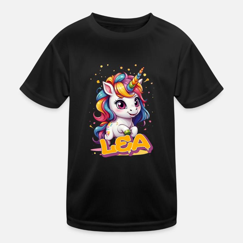 LEA - Schöner Mädchen Name mit süßem Einhorn Kinder Funktions-T-Shirt