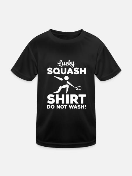 Lucky Squash Shirt Do not wash - Funny Squash - Kinder Funktions-T-Shirt - Schwarz - Vorne