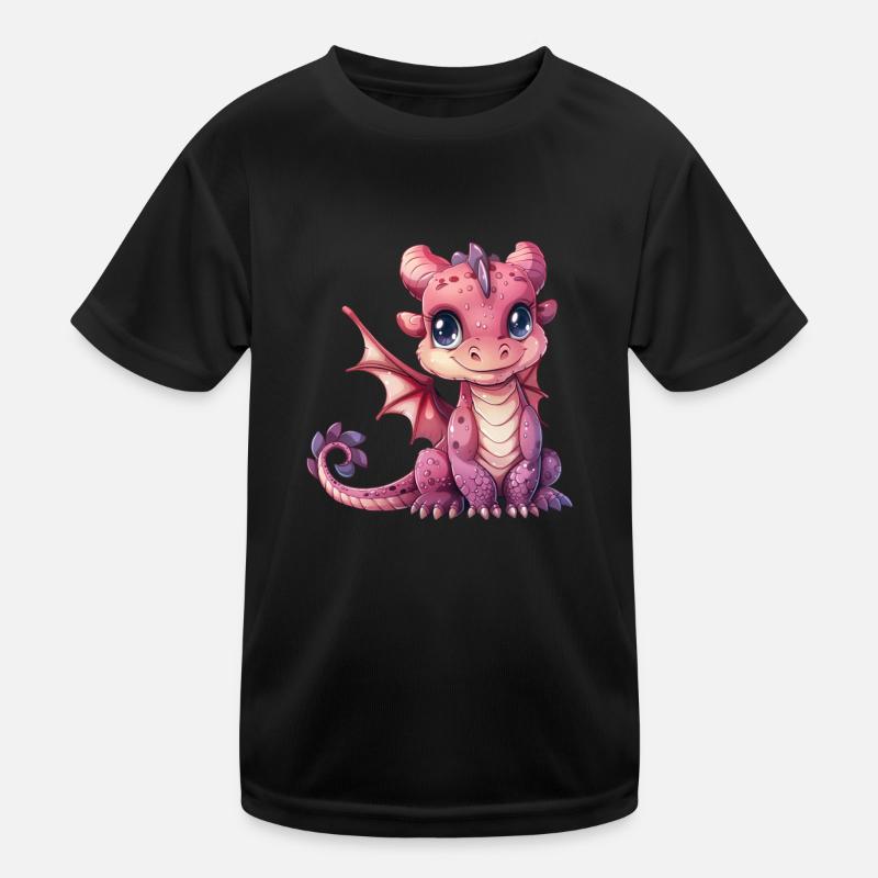 Pink Dragon Valentine's Day Kids Functional T-Shirt