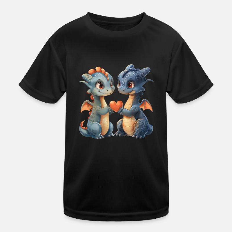 Drache Liebe Valentinstag Niedlich Kinder Funktions-T-Shirt