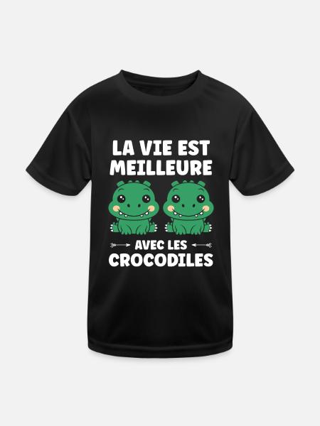 Humour Crocodile - T-shirt sport Enfant - noir - Devant