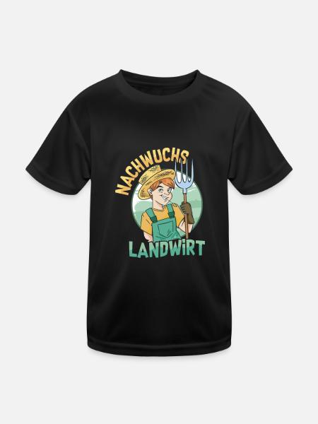 Nachwuchs Landwirt Bauernhof Bauer - Kinder Funktions-T-Shirt - Schwarz
