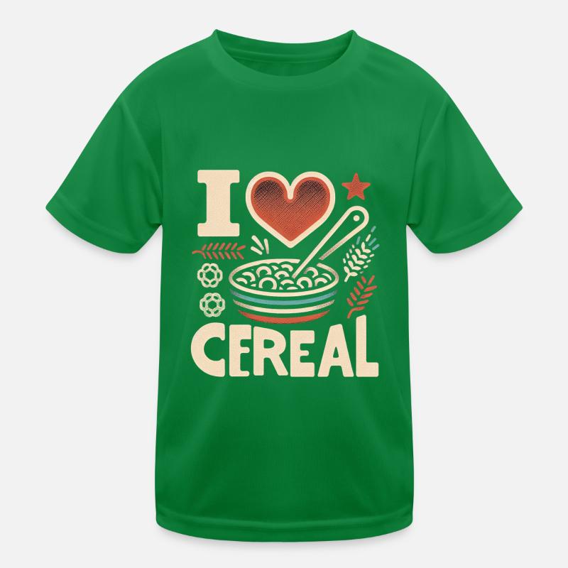 I Love Cereal 12 Kinder Funktions-T-Shirt