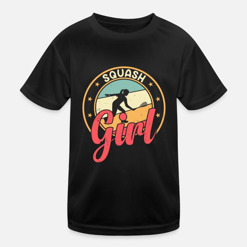 Joueuse de squash Fille de squash - Fille de squash T-shirt sport Enfant
