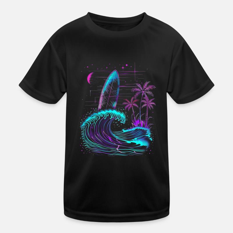 Surfen Retro Wave Surfer Geschenk Kinder Funktions-T-Shirt