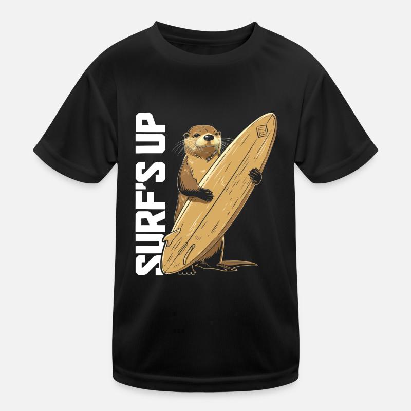 Surfen Otter Vintage Surfer Geschenk Kinder Funktions-T-Shirt