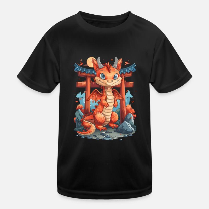 Dragon Torii Gate Japonais Kawaii T-shirt sport Enfant