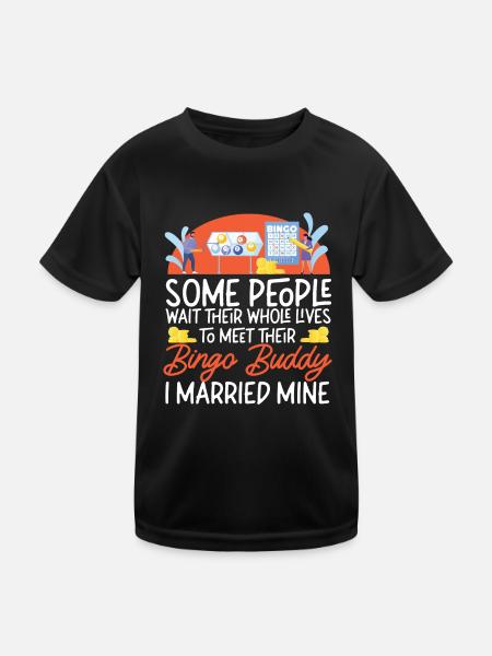 Joueur de bingo mari femme mariage - T-shirt sport Enfant - noir - Devant