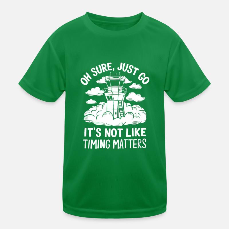 Air Traffic Controller Aircraft Flight Service Kids Functional T-Shirt