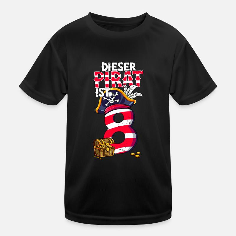 8e anniversaire Pirates T-shirt sport Enfant
