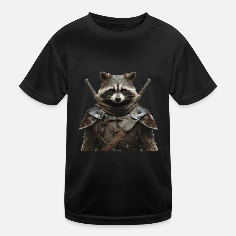 Waschbär Ritter Mittelalter Kinder Funktions-T-Shirt