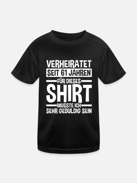 Marriage Elms Wedding 61 Years Married Weddings - Kids Functional T-Shirt - black - Front