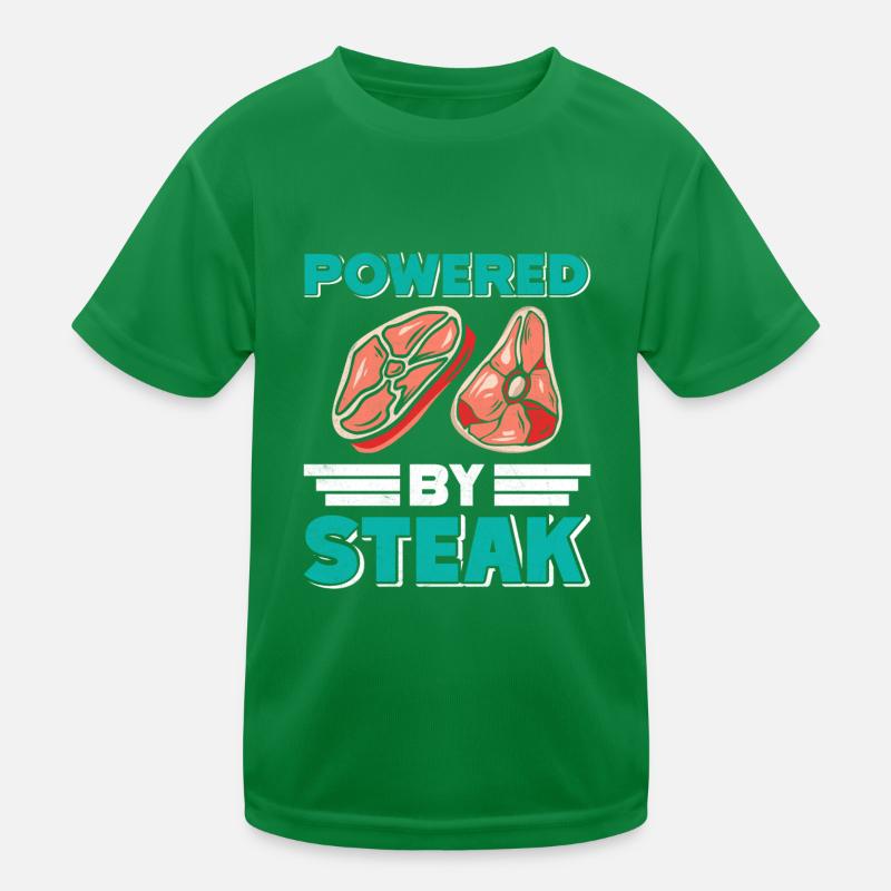 MEAT LOVERS POWERED BY STEAK Fun Kids Functional T-Shirt