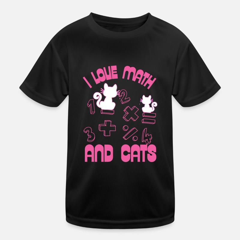 Ich liebe Mathe und Katzen Kinder Funktions-T-Shirt
