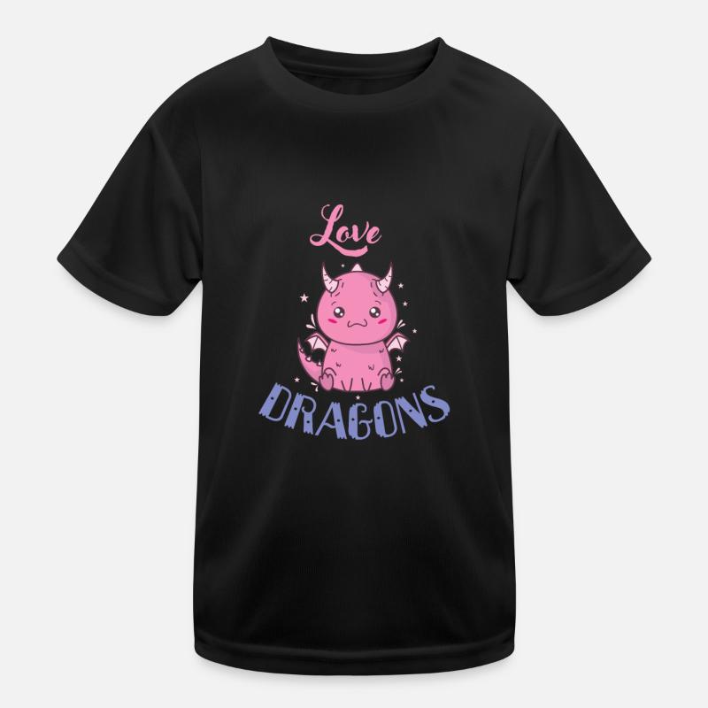 Love Dragons Mythical Dragon Kids Functional T-Shirt