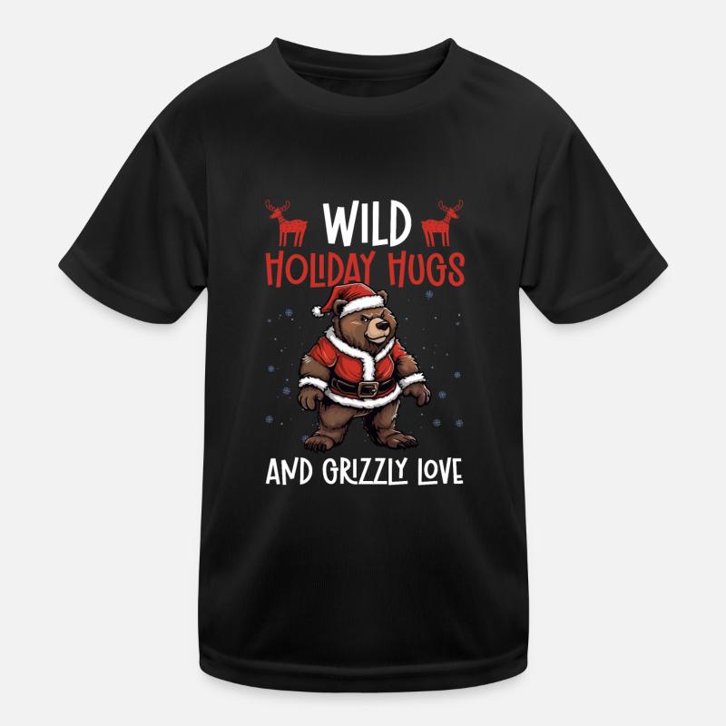 Grizzly Ours Brun de Noël T-shirt sport Enfant