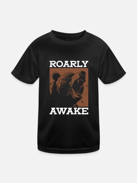 Grizzly Bear Brown Bear - Kids Functional T-Shirt - black - Front