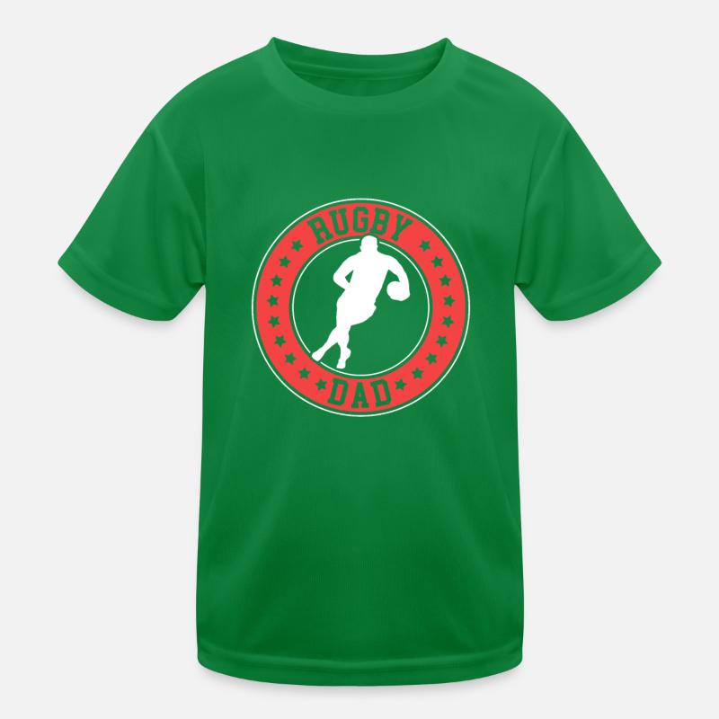 Rugby Dad Playing Rugby Daddy Kids Functional T-Shirt