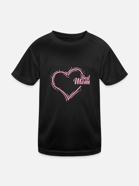 Best Mom Muttertag Mami - Kinder Funktions-T-Shirt - Schwarz - Vorne