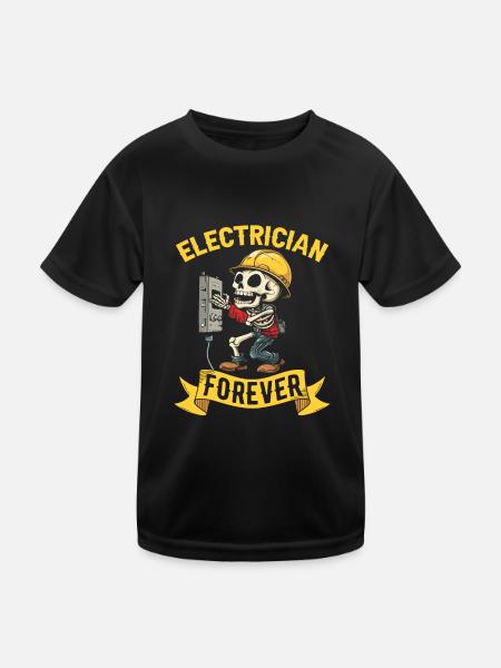Electrician Electronics Technician - Kids Functional T-Shirt - black - Front