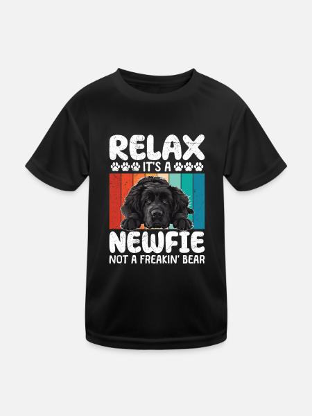 Newfoundland RELAX IT'S A NEWFIE NOT A BEAR - Kids Functional T-Shirt - black - Front