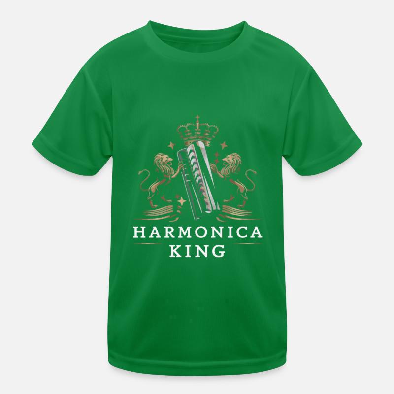 Harmonica Playing Gift Kids Functional T-Shirt