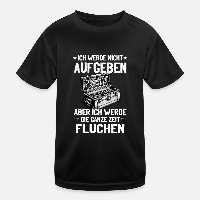 Never give up, swear creatively! Kids Functional T-Shirt