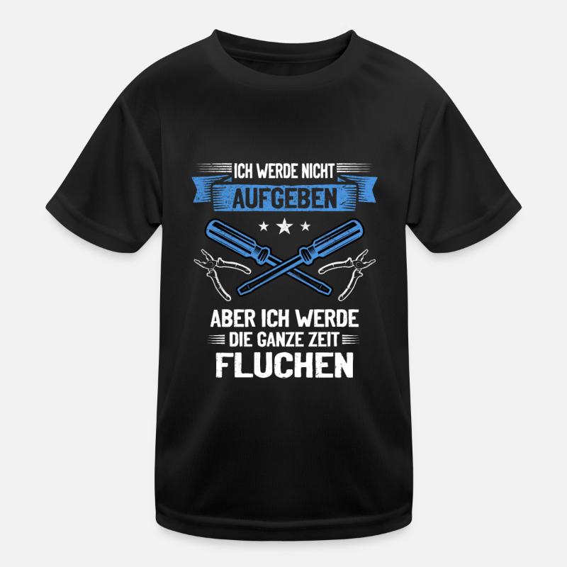 Never give up, swear creatively! Kids Functional T-Shirt