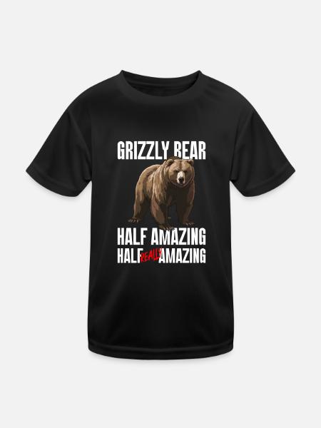 Grizzly Ours brun Ours brun - T-shirt sport Enfant - noir - Devant