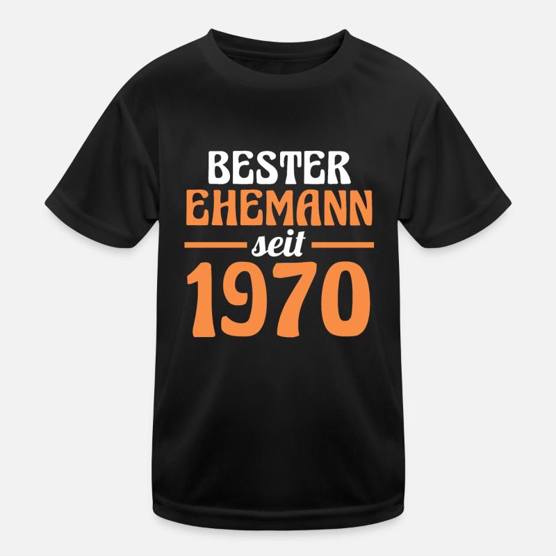Valentinstag Bester Ehemann Seit 1970 - Kinder Funktions-T-Shirt - Schwarz