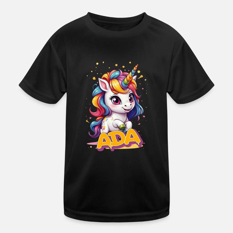 ADA - Schöner Mädchen Name mit süßem Einhorn Kinder Funktions-T-Shirt
