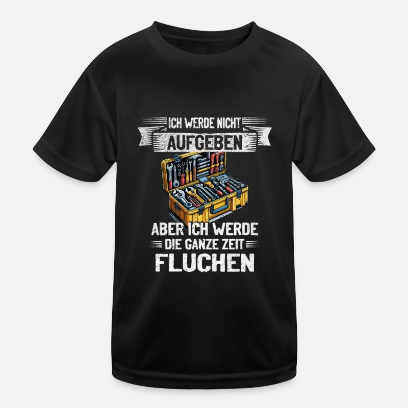 Never give up, swear creatively! Kids Functional T-Shirt