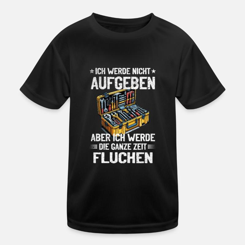 Never give up, swear creatively! Kids Functional T-Shirt