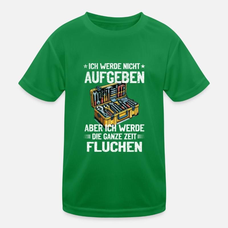 Never give up, swear creatively! Kids Functional T-Shirt